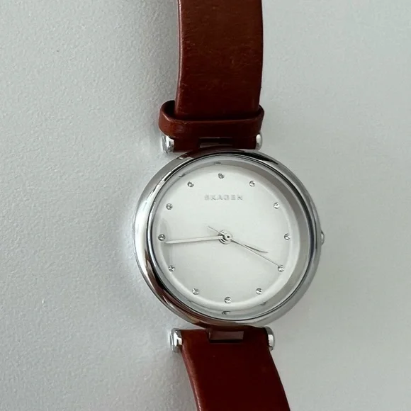 Skagen Tanja Silver Dial Ladies Leather Watch - Picture 7 of 7